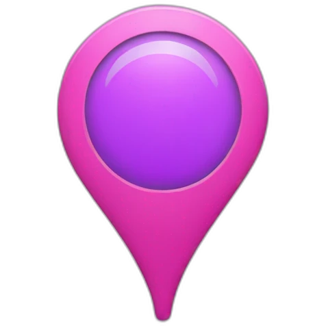 location pin  is pink and purple emoji