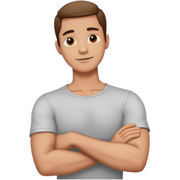 arms crossing holding neck guy emoji