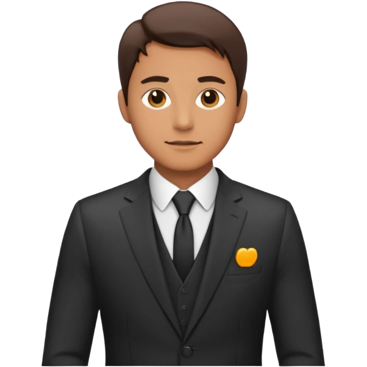 Man in suit, side camera emoji