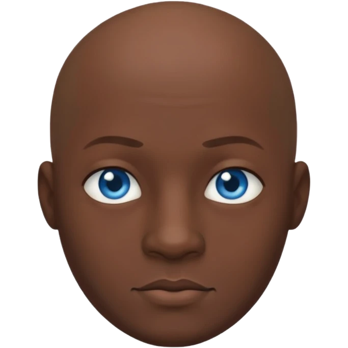 می سیاه و لخت صورت گرد بدون ریش و سبیل چشم آبی emoji