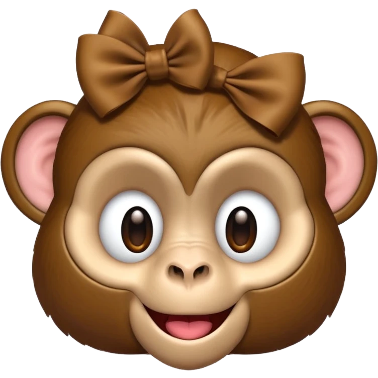 Monkey with bow on head emoji