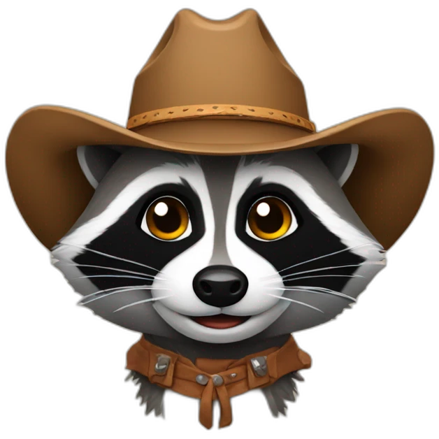 raccoon wearing cowboy hat emoji