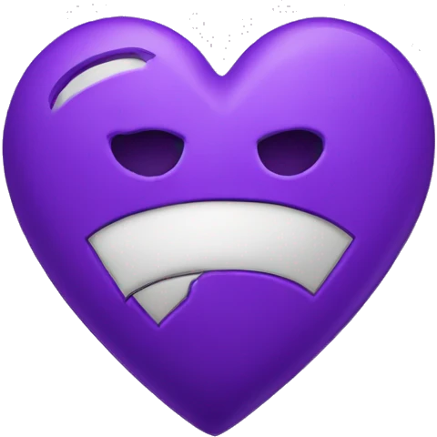 A broken purple heart emoji