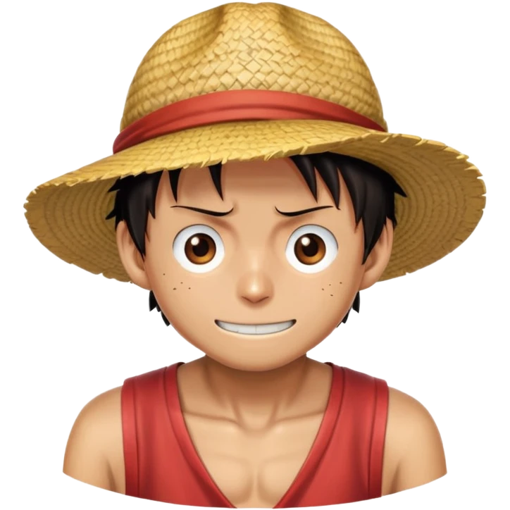 Monkey D. Luffy from One Piece with straw hat emoji