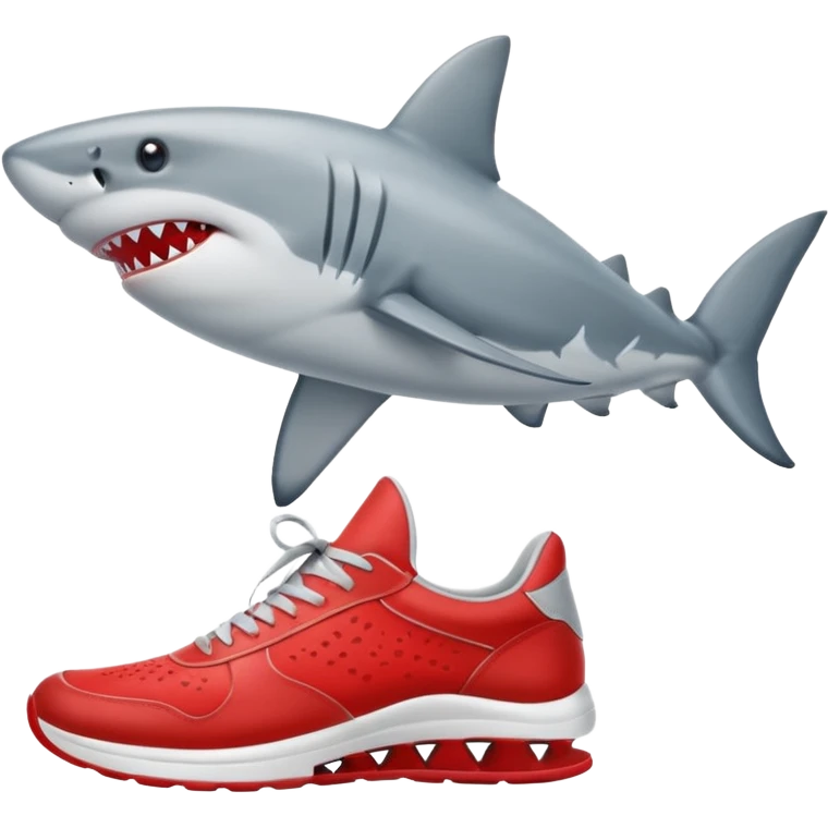 shark wearing red sneakers emoji