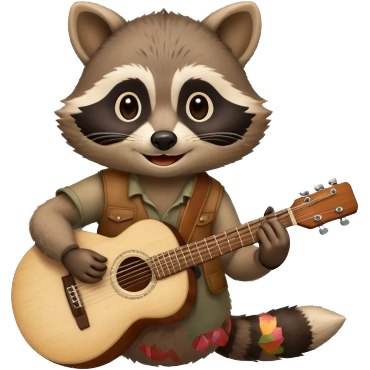Raccon with guitar emoji