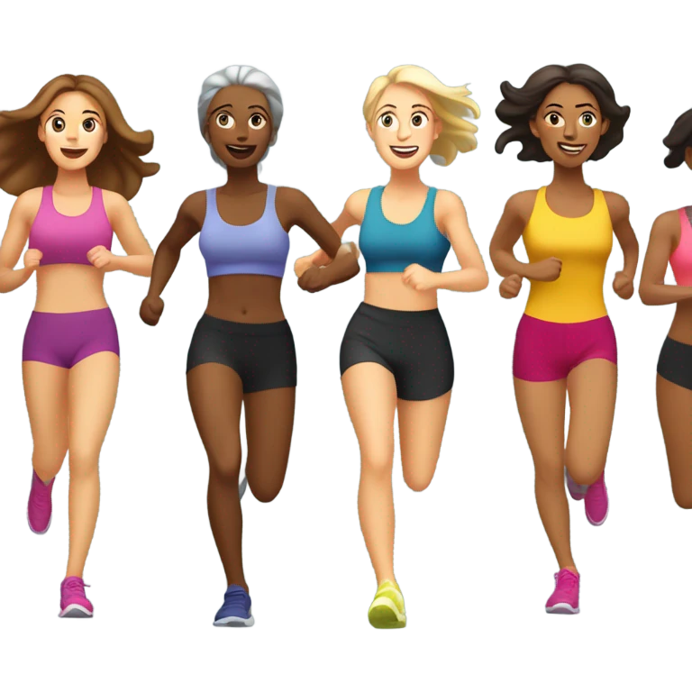 Females running emoji