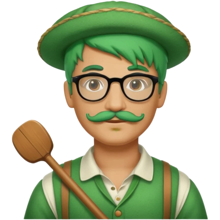 venice gondolier with green hair, glassess and mustache emoji