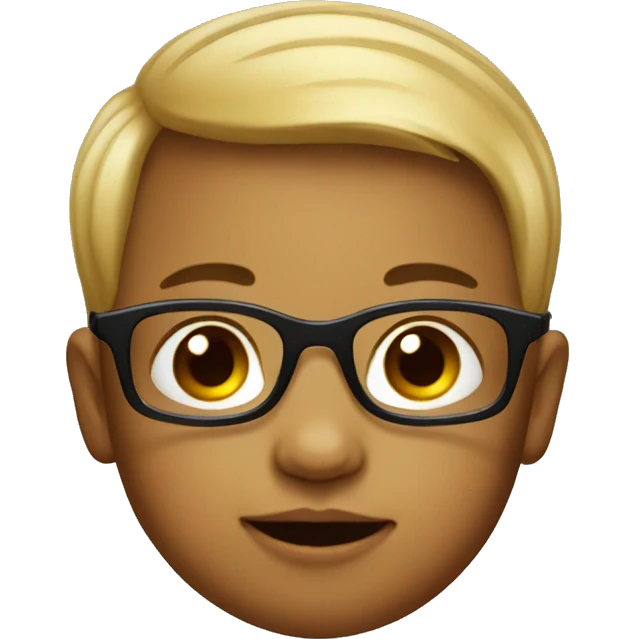 A baby with little front hair Wearing glasses emoji