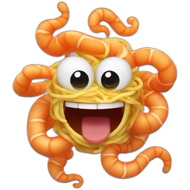 HAPPY sphrimp in noodels emoji