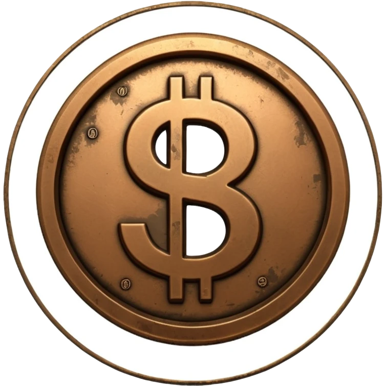 Coin bronze, Dollar sign. emoji