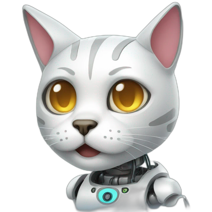 sad winking robotic cat emoji