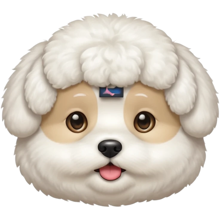 bichon frise face with round head emoji