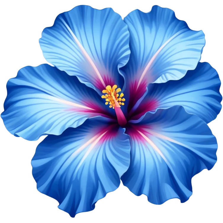 Blue hibiscus flower emoji