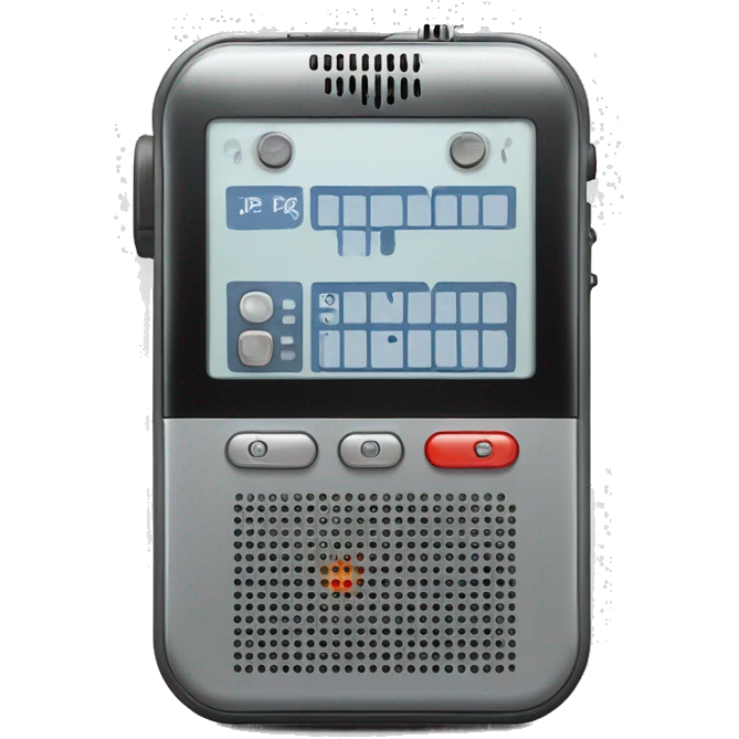 voice recorder memo device with screen an two buttons emoji