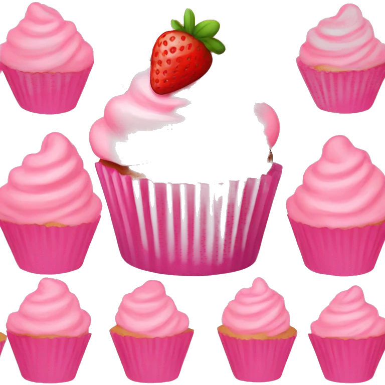 strawberry cupcake emoji