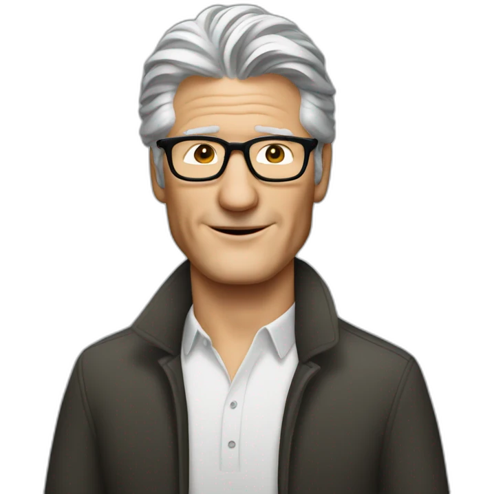 Richard Gere with little hair, beard and glasses emoji