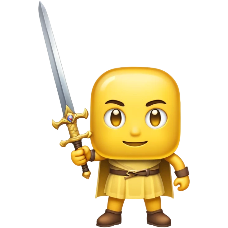 emoji character holding a sword emoji