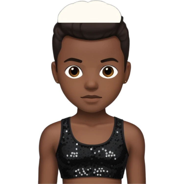 Jordan Knight from NKOTB with dark brown hair, black sequin crop top emoji