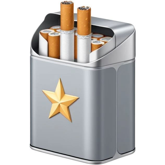 7 stars grey shining cigaret pack with a few little cigaret inside emoji