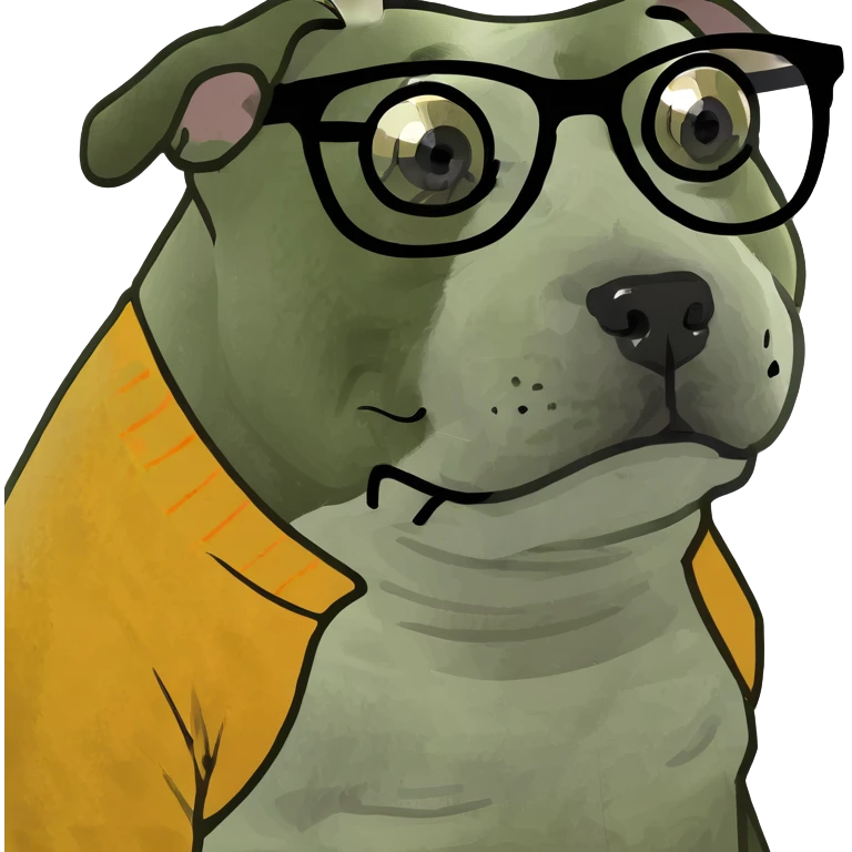 Bulldog with glasses emoji
