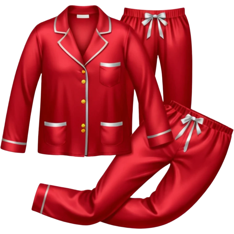 Pijama de satin color rojo oscuro  emoji
