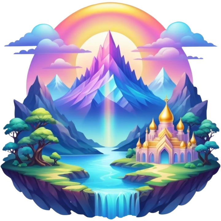 Epic divine legendary complex detailed iridescent gradients aesthetic-scenery-Decorations emoji