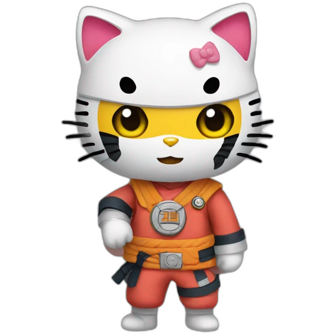 Hello kitty cosplaying as Naruto  emoji