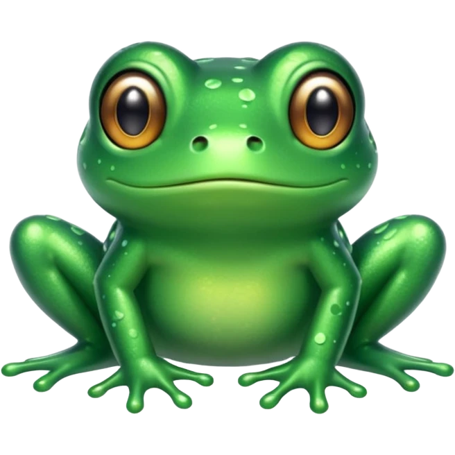 Glitter Green Frog chibi emoji