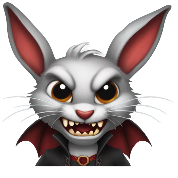 Rabbit as vampire angry emoji