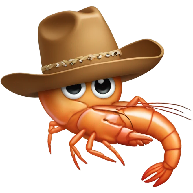 Shrimp hearing cowboy hat  emoji