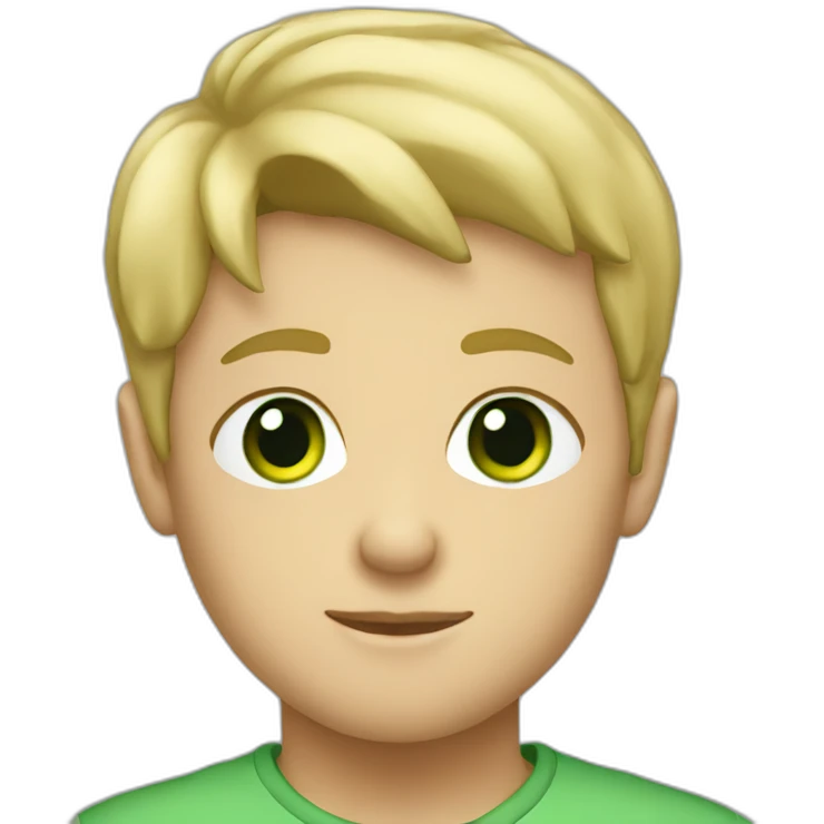 Green eyed blonde boy In a shirt emoji