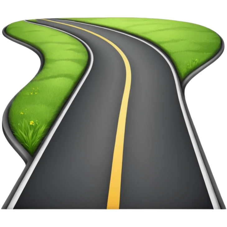 wide roadway with Grass on the sides emoji emoji