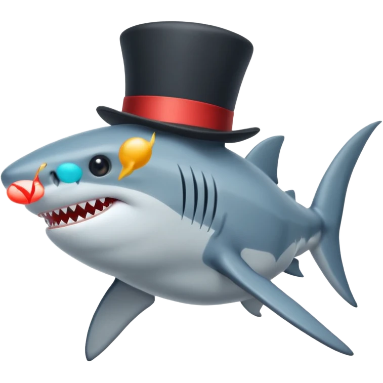 Shark with a top hat emoji