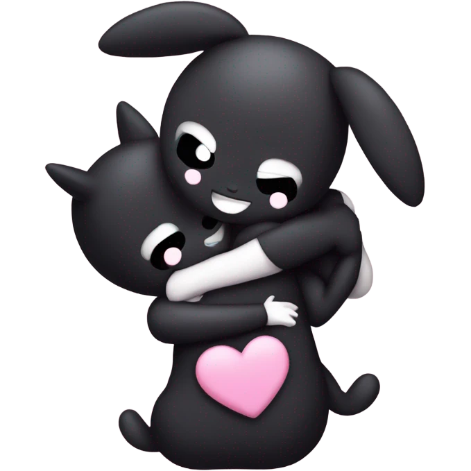 Kuromi and my melody hugging  emoji