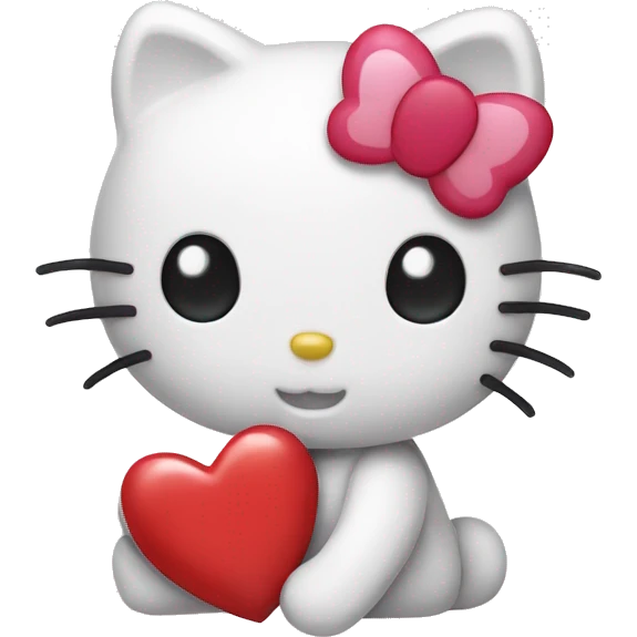 hello kitty with heart emoji