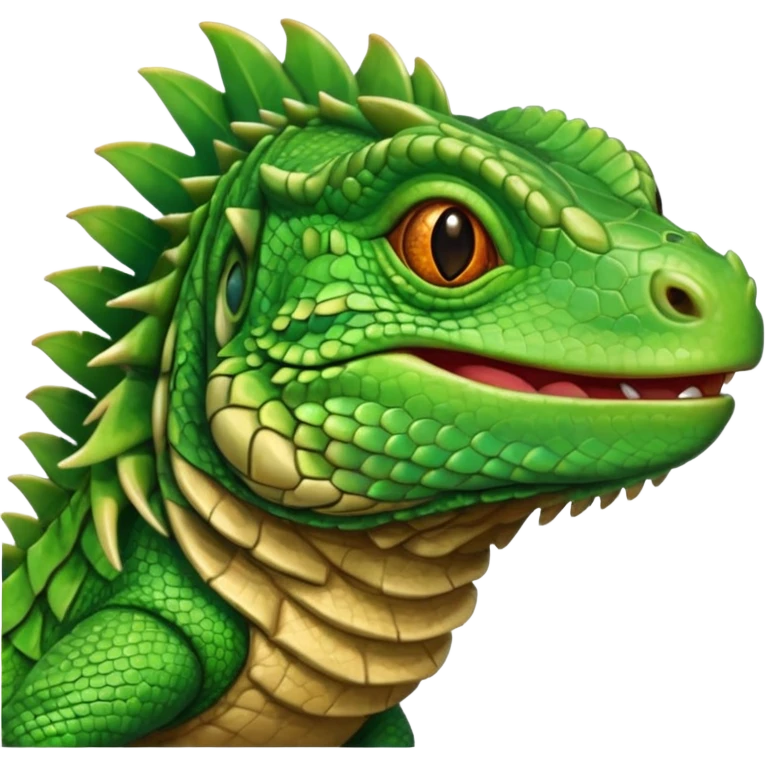 iguana's face with a happy face emoji