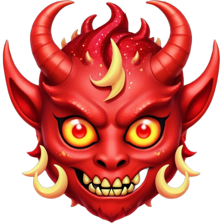 red glitter demon emoji