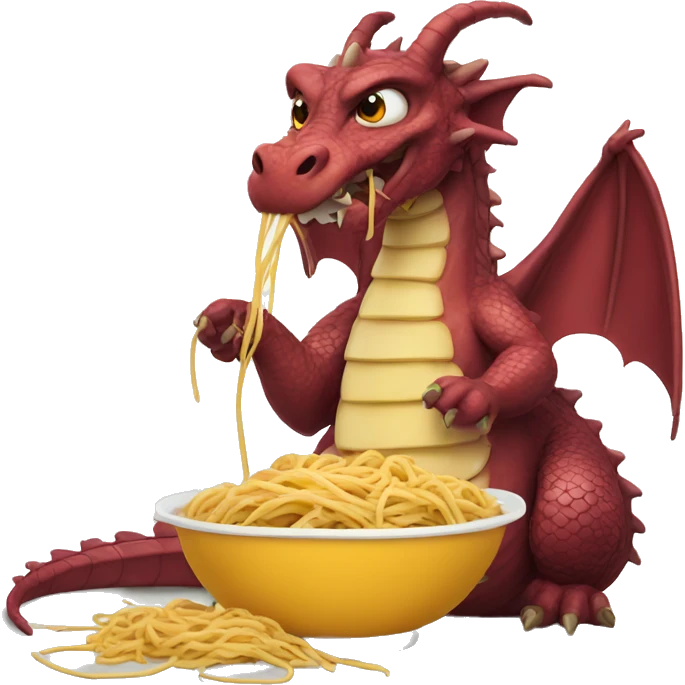 Dragon eating spaghetti emoji