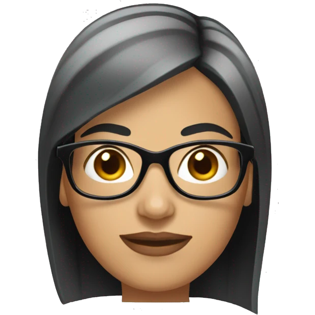 Hispanic white woman with short straight black hair and glasses  emoji