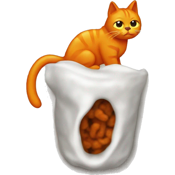 Cat pooping on a Cheeto emoji