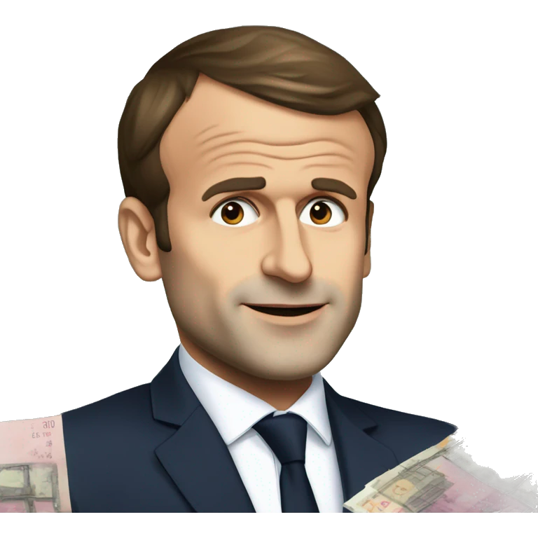 Emmanuel Macron qui pleure énormément devant ses billets de trains qu'il arrive pas à réserver  emoji