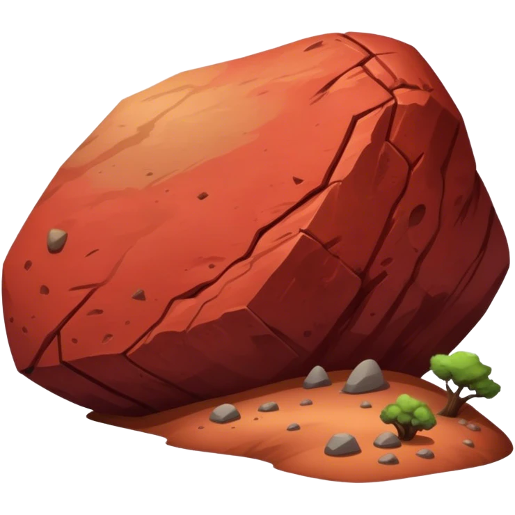 a boulder rolling down a martian hill emoji