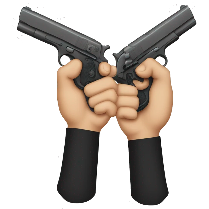 two hands imitating a pistol emoji