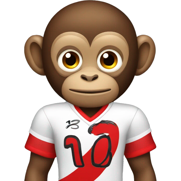 Monkey wearing albanian football dress emoji