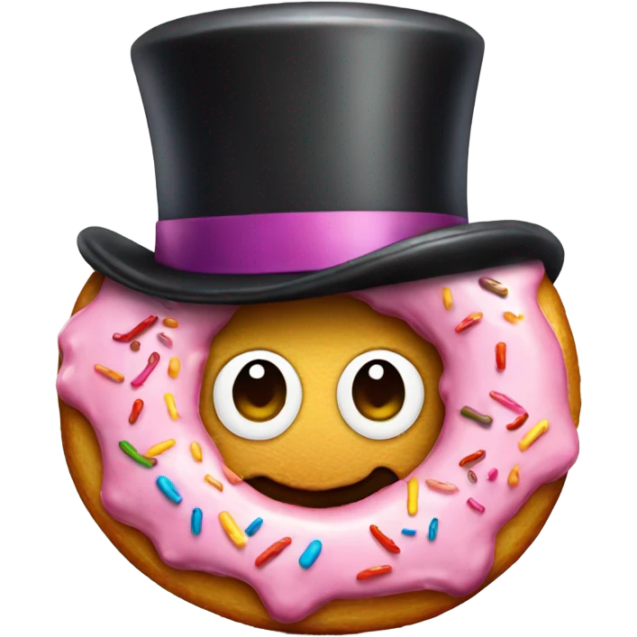 Donut with a top hat emoji