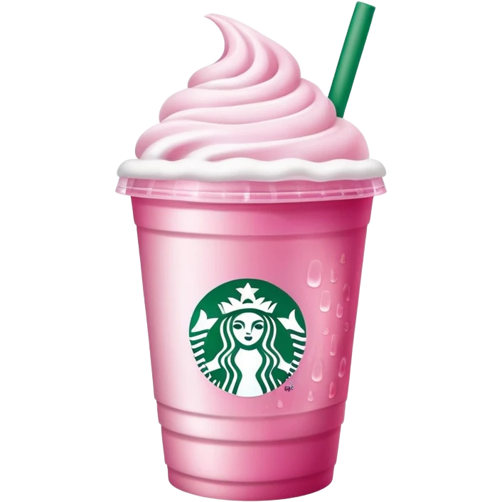 starbucks cup pink drink with cold foam emoji