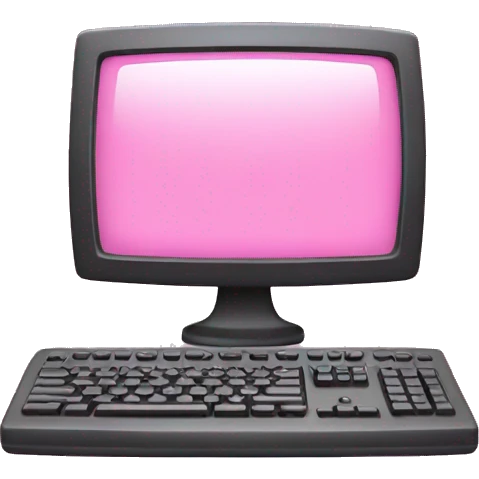 Pink computer emoji