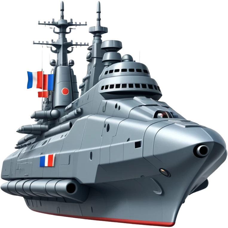 Huge Russian space battleship with prominent flag and missile launchers emoji