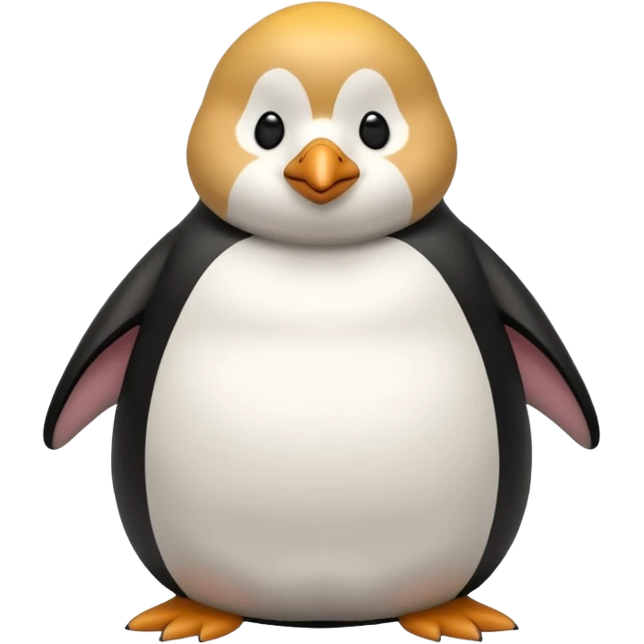 make a fat dog sitting on a large penguin emoji